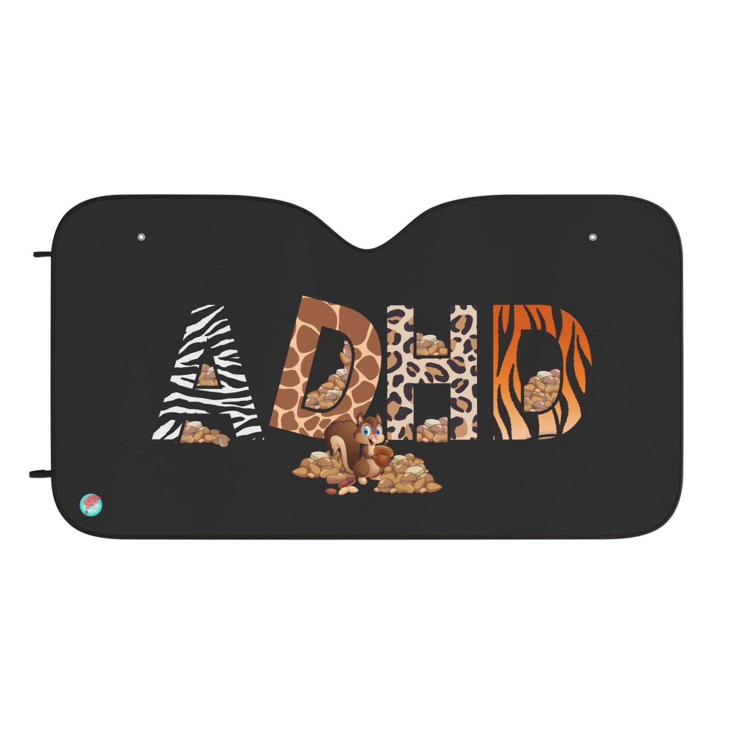 Animal Print Car Sun Shades - Fun ADHD Design, Auto Accessories, Summer Sun Protection, Unique Gifts for Drivers, Car Decor