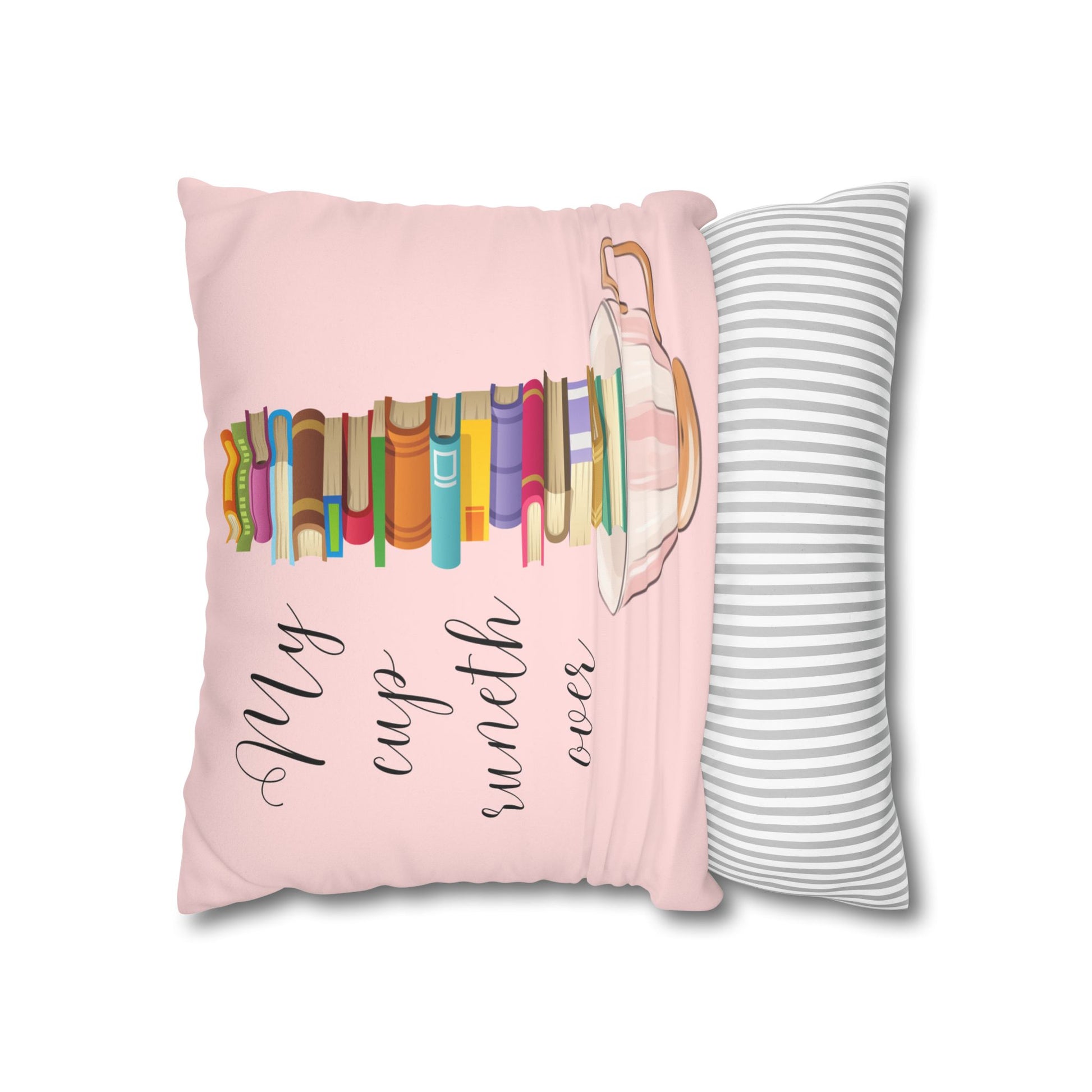 Books A Plenty!Faux Suede Square Pillow Case  Double sided two for one!