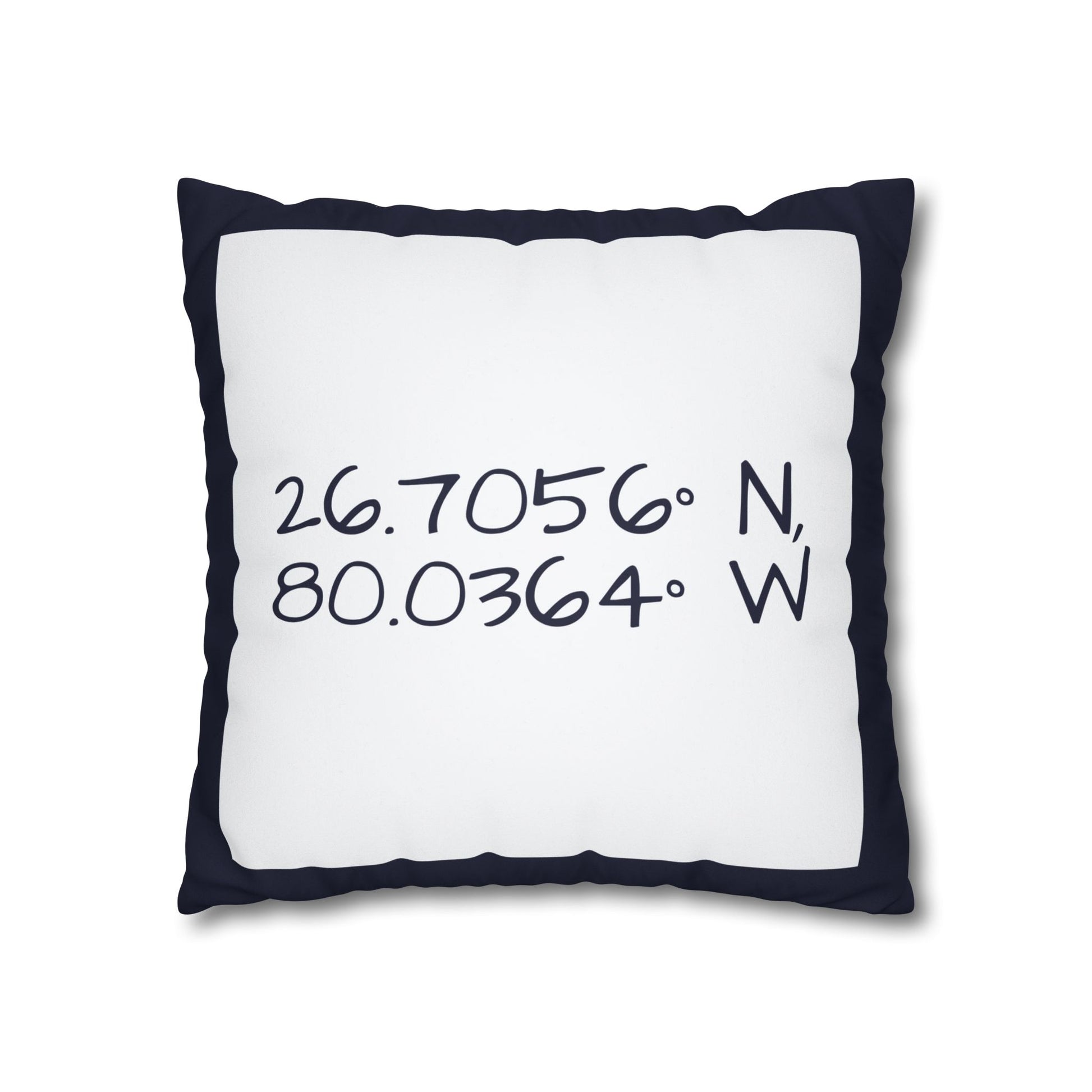 PB Proper White and Navy faux Suede pillow cover Double sided