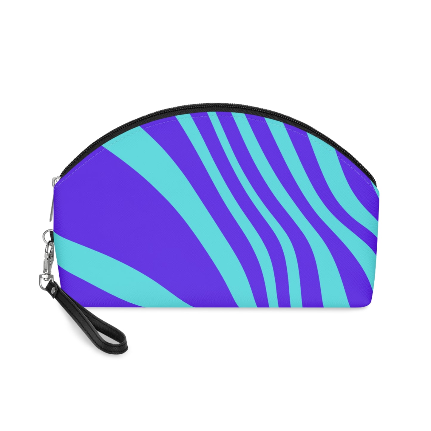 Makeup Bag Purple/aqua stripe