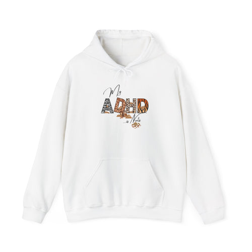 ADHD Awareness Hoodie, Unisex Heavy Blend Sweatshirt, Funny Gift for Adults, Mental Health Support Apparel, Unique Statement Piece