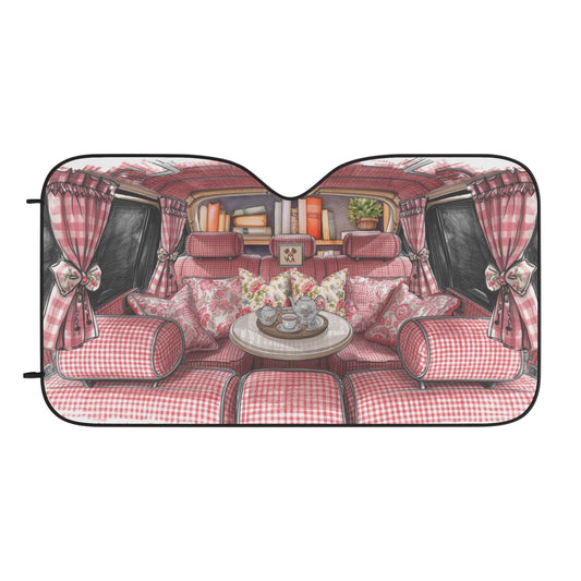 Cottage Cozy Car Sun Shades Stylish Vehicle Accessories, UV Protection, Perfect for Road Trips, Gift for Car Enthusiasts