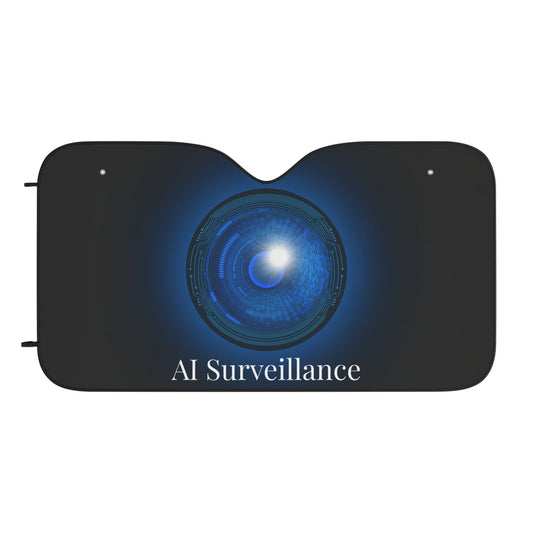 AI Surveillance Car Sun Shades with AI Surveillance Design, Car Accessories, Summer Protection, UV Blocker, Gift for Tech Lovers, Automotive Decor