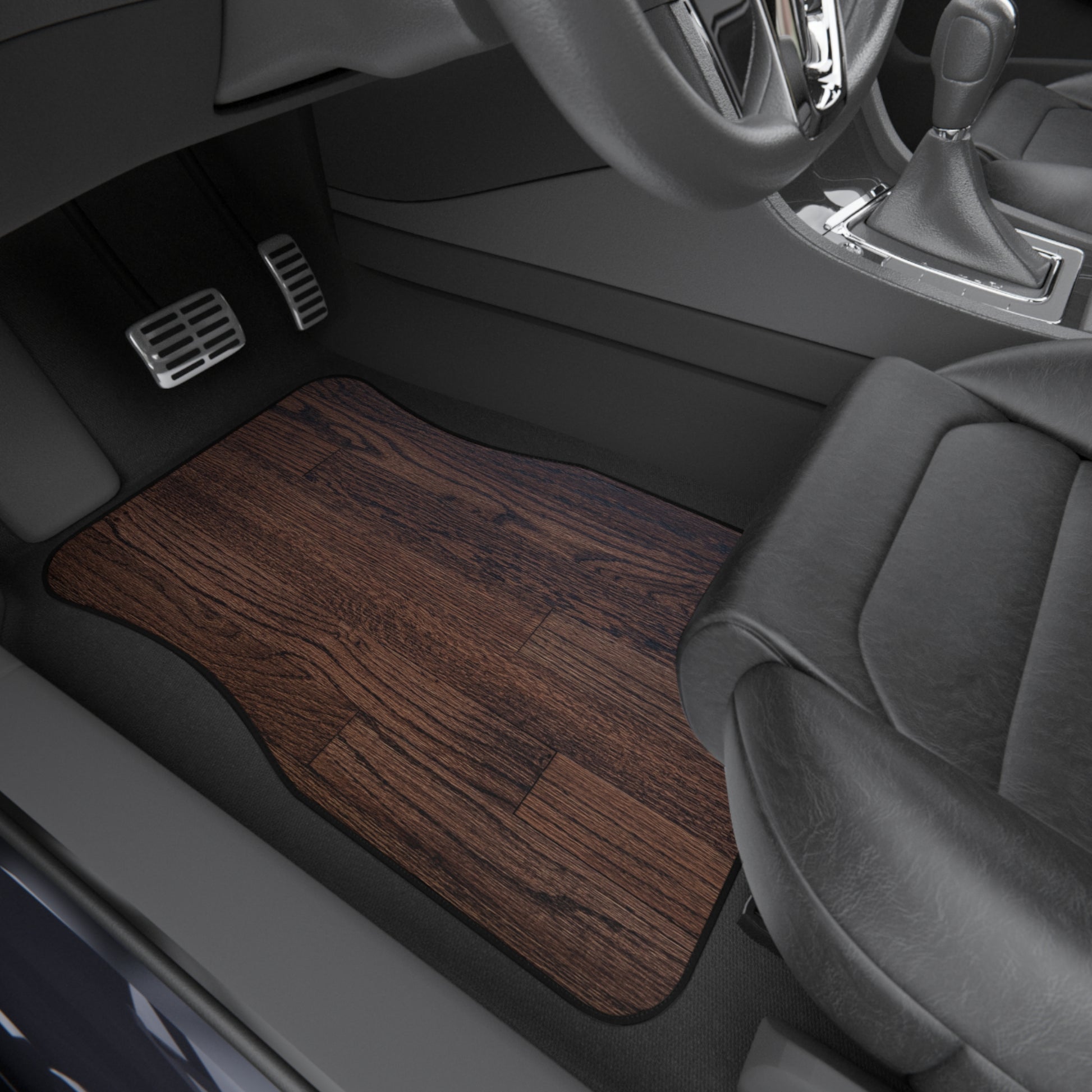 Moody Luxury wood floor Car Mats Set, Stylish Auto Floor Mats, Durable Vehicle Accessories, Perfect for Road Trips or New Car Gifts, Car Decor