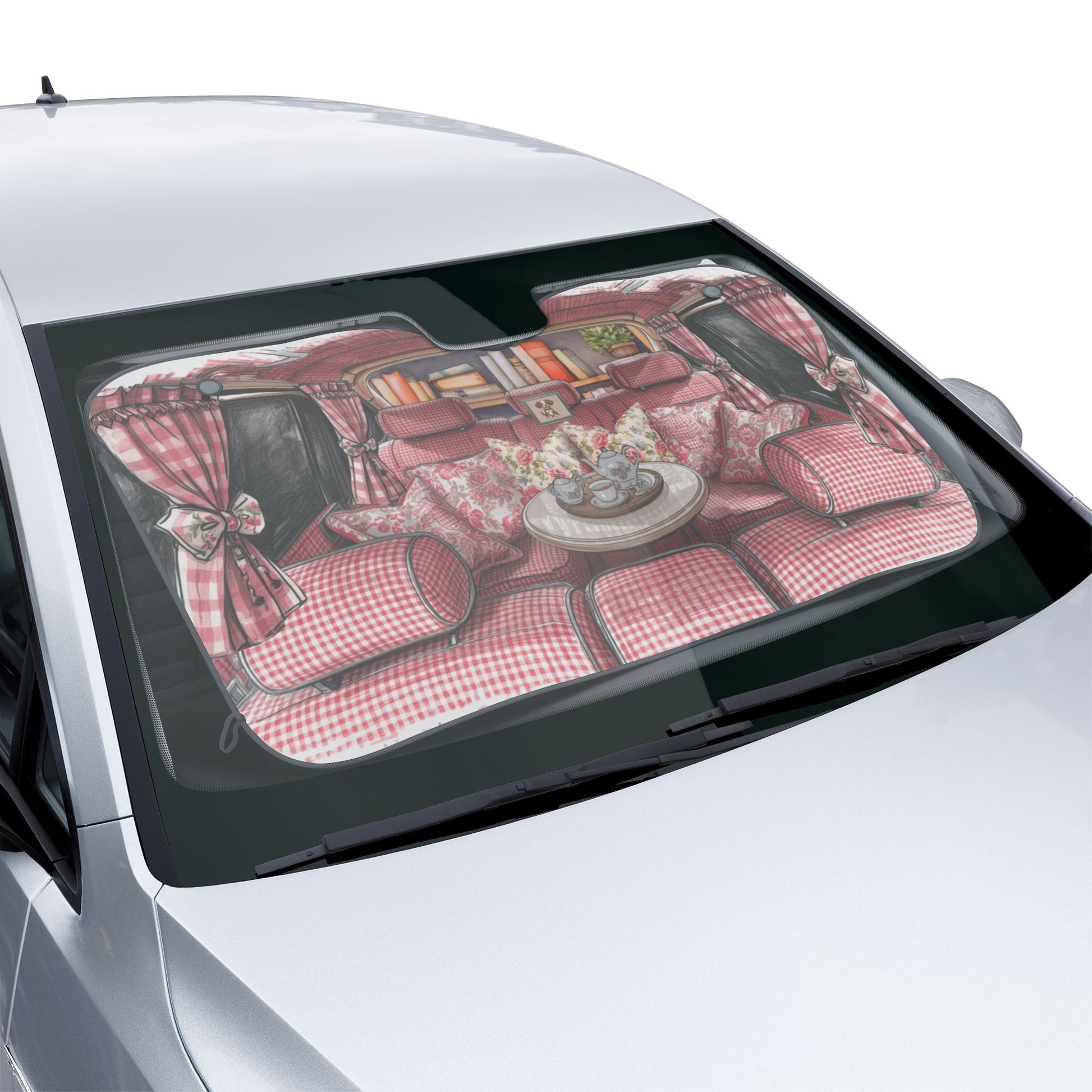 Cottage Cozy Car Sun Shades Stylish Vehicle Accessories, UV Protection, Perfect for Road Trips, Gift for Car Enthusiasts