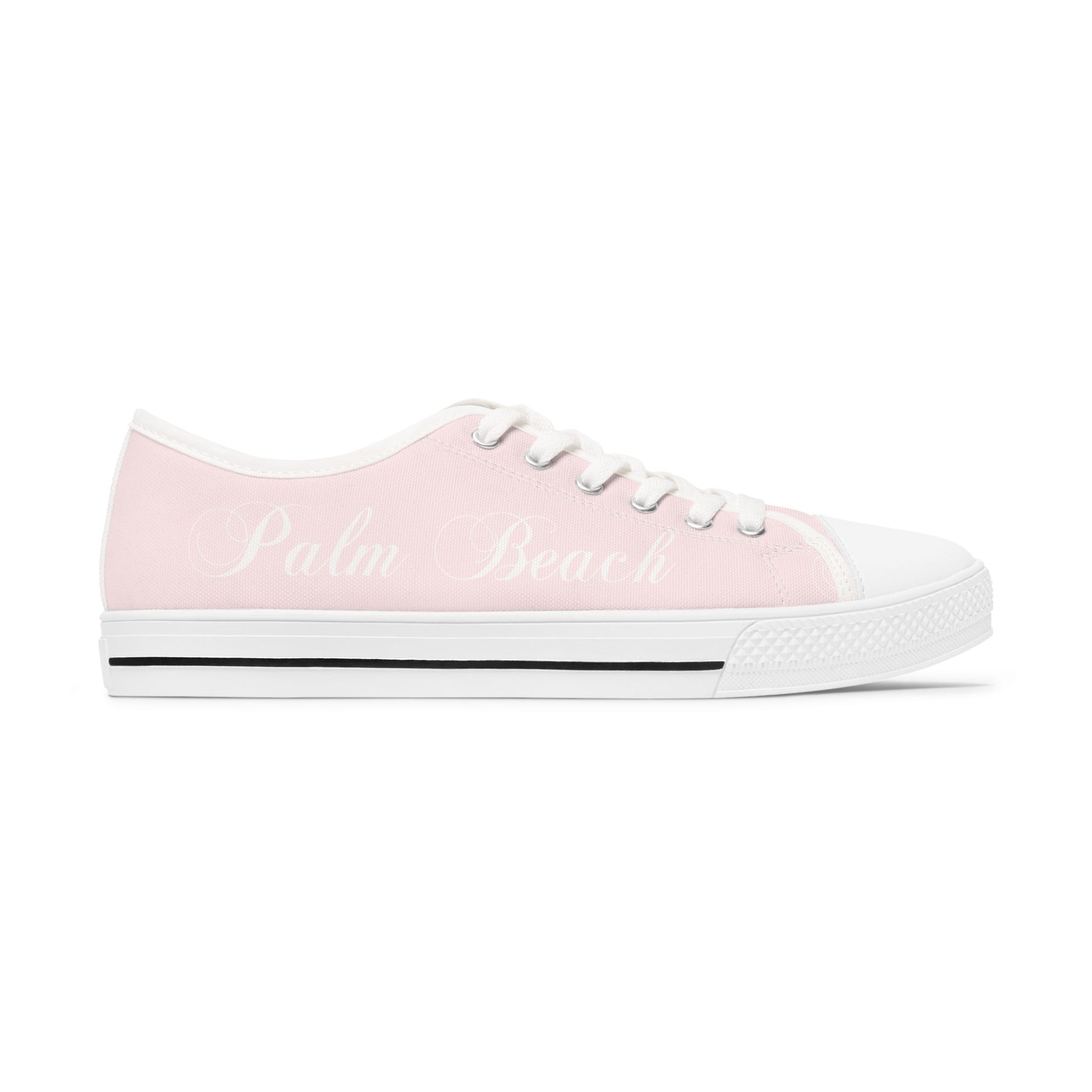 Custom Palm Beach Fabric Pink Low Top Sneakers - Stylish Comfort for Everyday, Casual Walks, Day Out, Gifts, Trendy Footwear