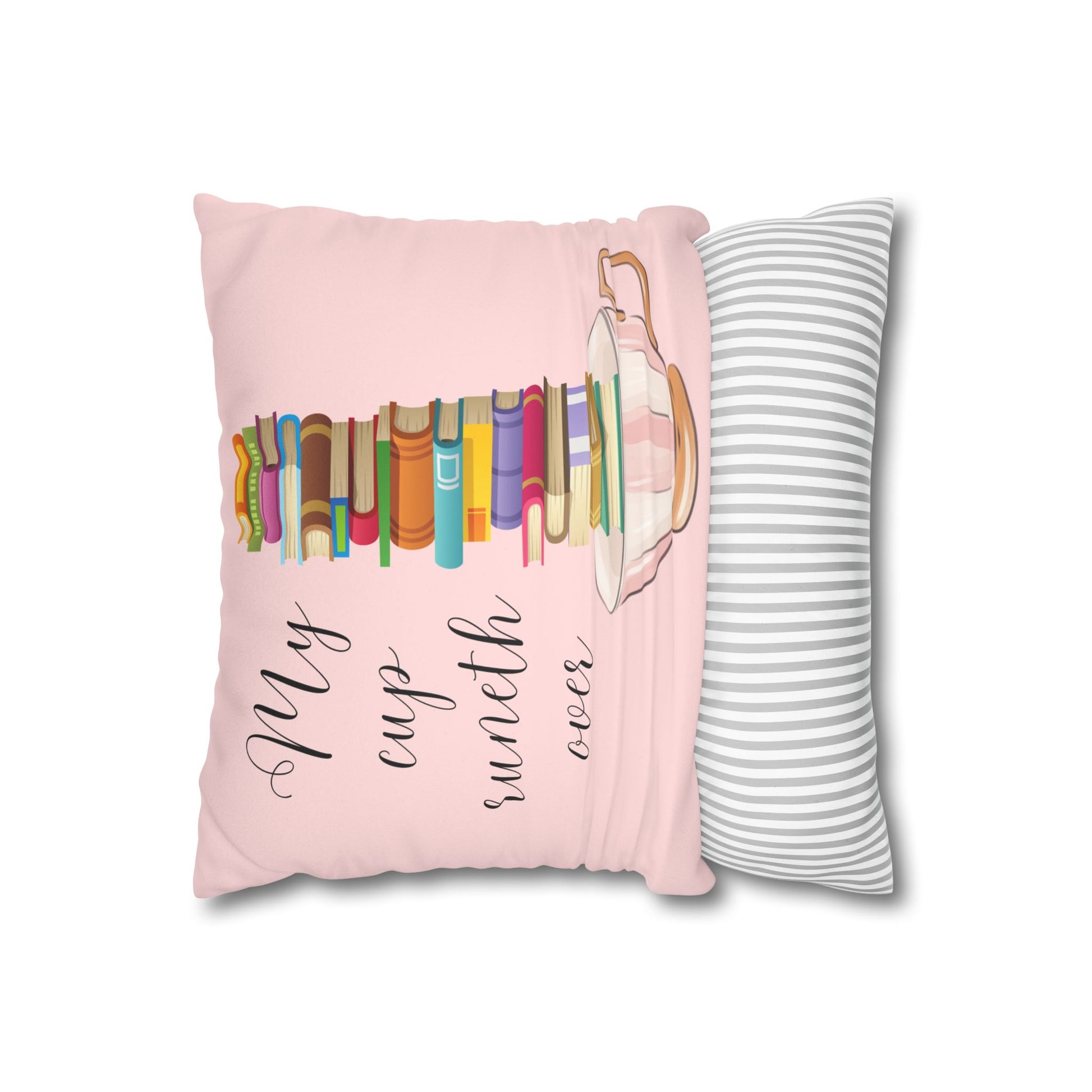 Books A Plenty!Faux Suede Square Pillow Case  Double sided two for one!