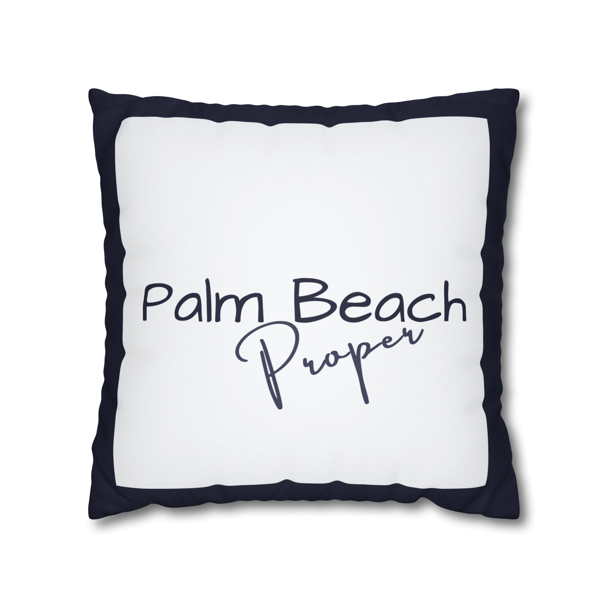 PB Proper White and Navy faux Suede pillow cover Double sided