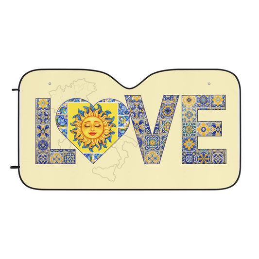 Italian Tile Love Car Sun Shades, UV Protection, Auto Accessories, Summer Gift, Home Decor