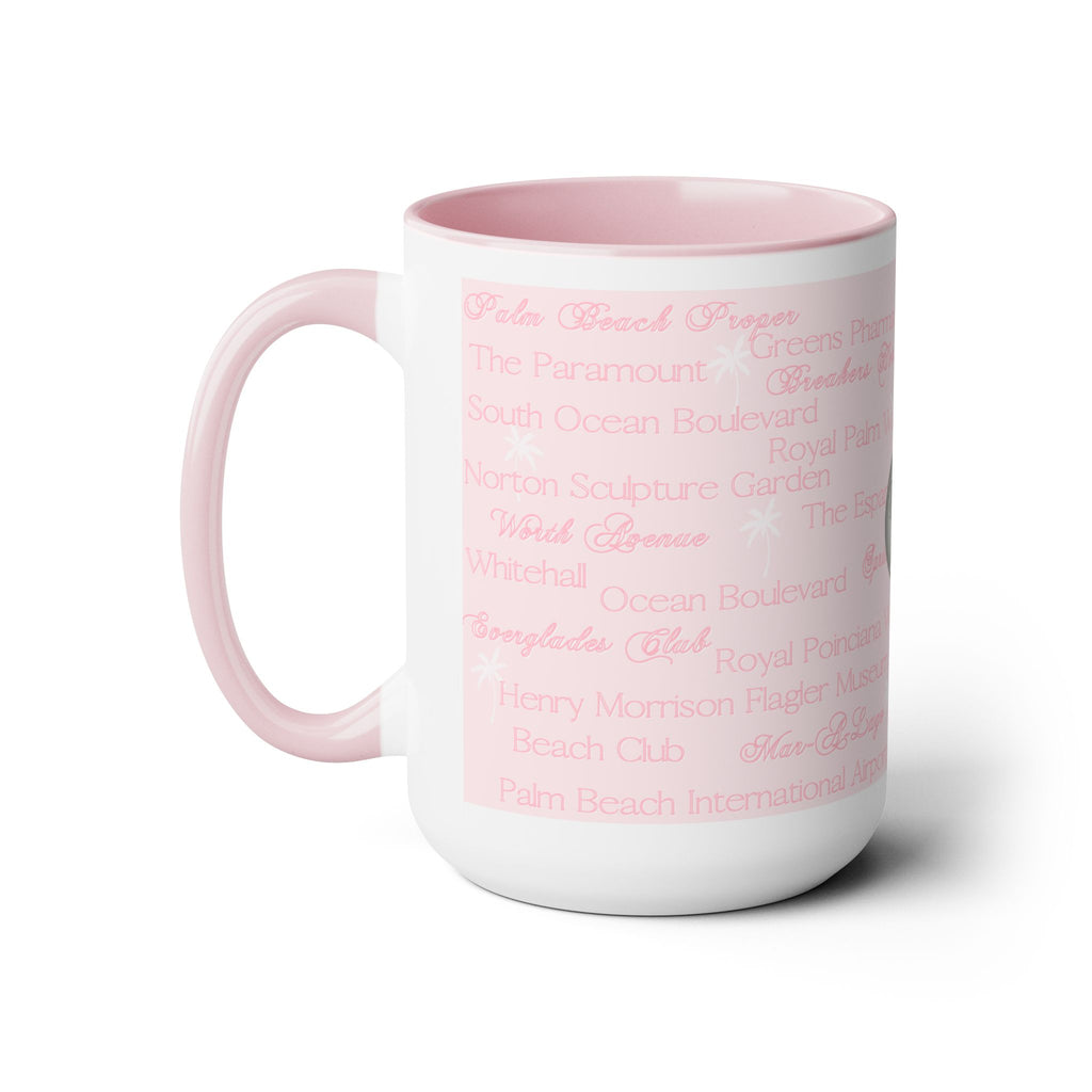 Palm Beach Pink Two-Tone Coffee Mugs, 15oz