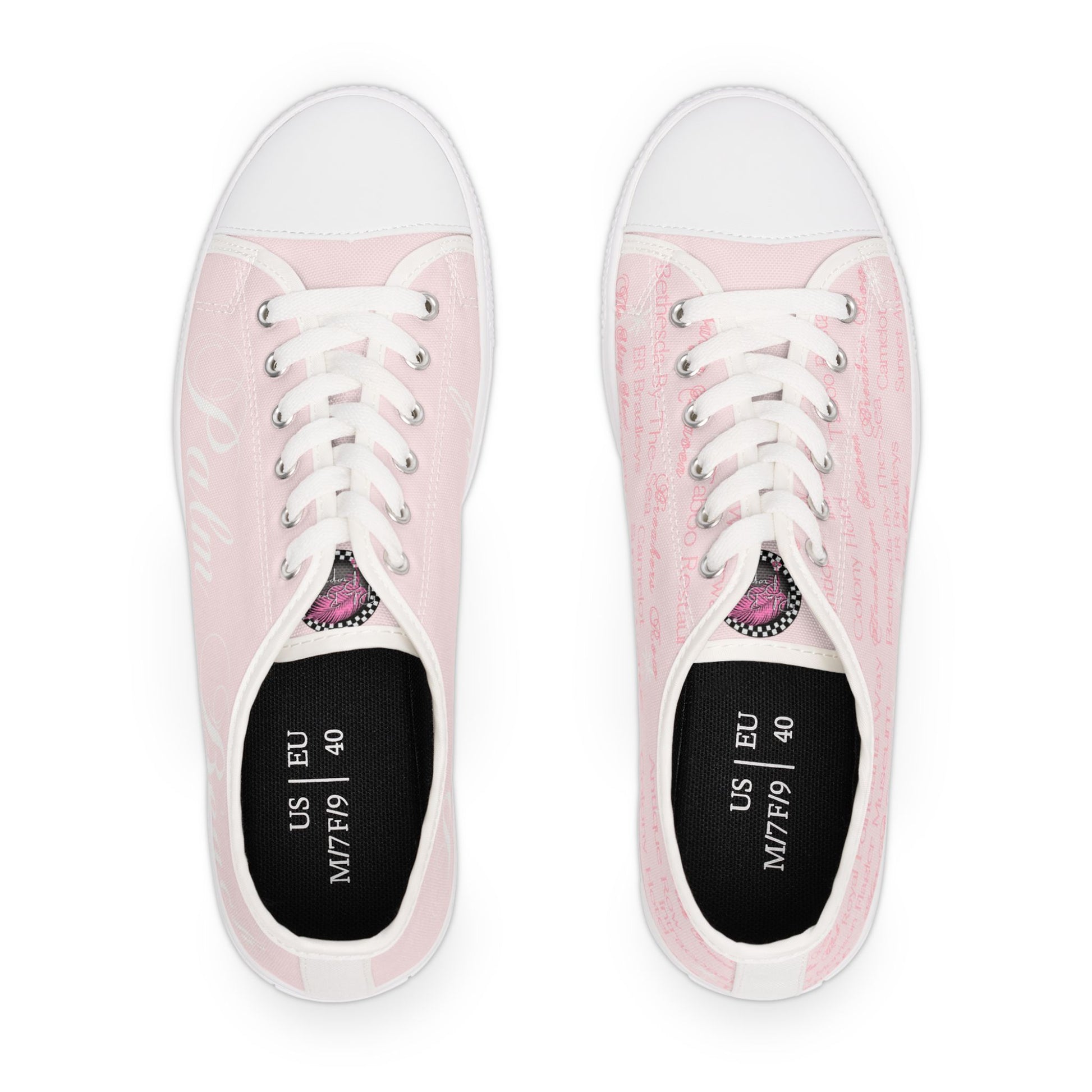 Custom Palm Beach Fabric Pink Low Top Sneakers - Stylish Comfort for Everyday, Casual Walks, Day Out, Gifts, Trendy Footwear