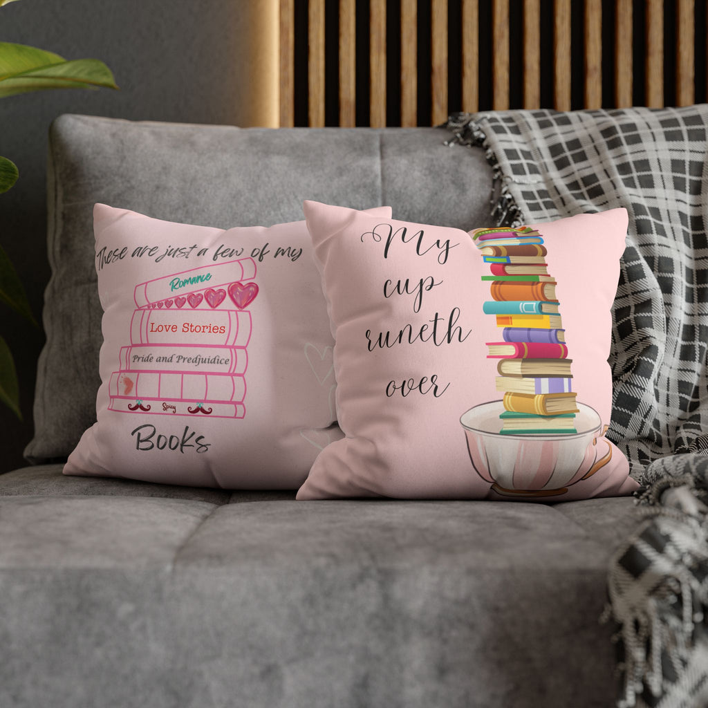 Books A Plenty!Faux Suede Square Pillow Case  Double sided two for one!
