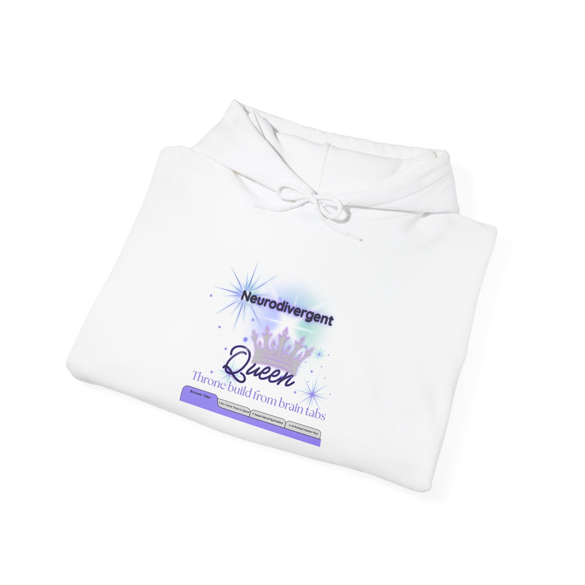 NEURODIVERGENT Queen-Themed Unisex Heavy Blend™ Hooded Sweatshirt | Cozy Streetwear, Perfect Gift, Celebrations, Empowerment, Stylish Comfort