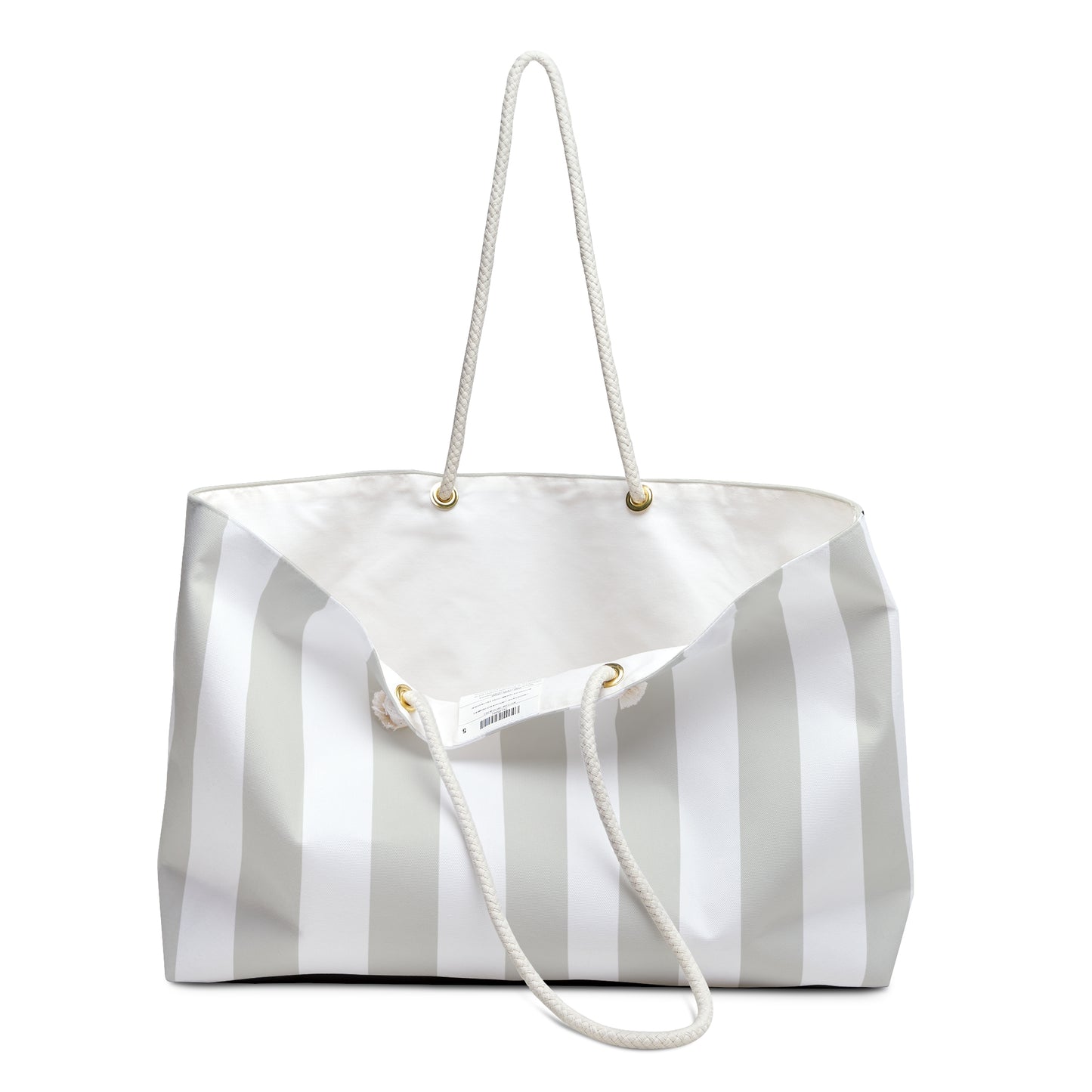 PBP Taupe and White Stripe Tote
