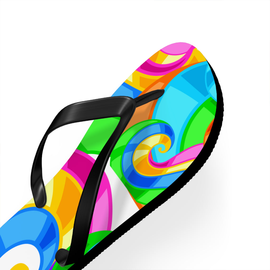 Bright Swirls Flip Flops