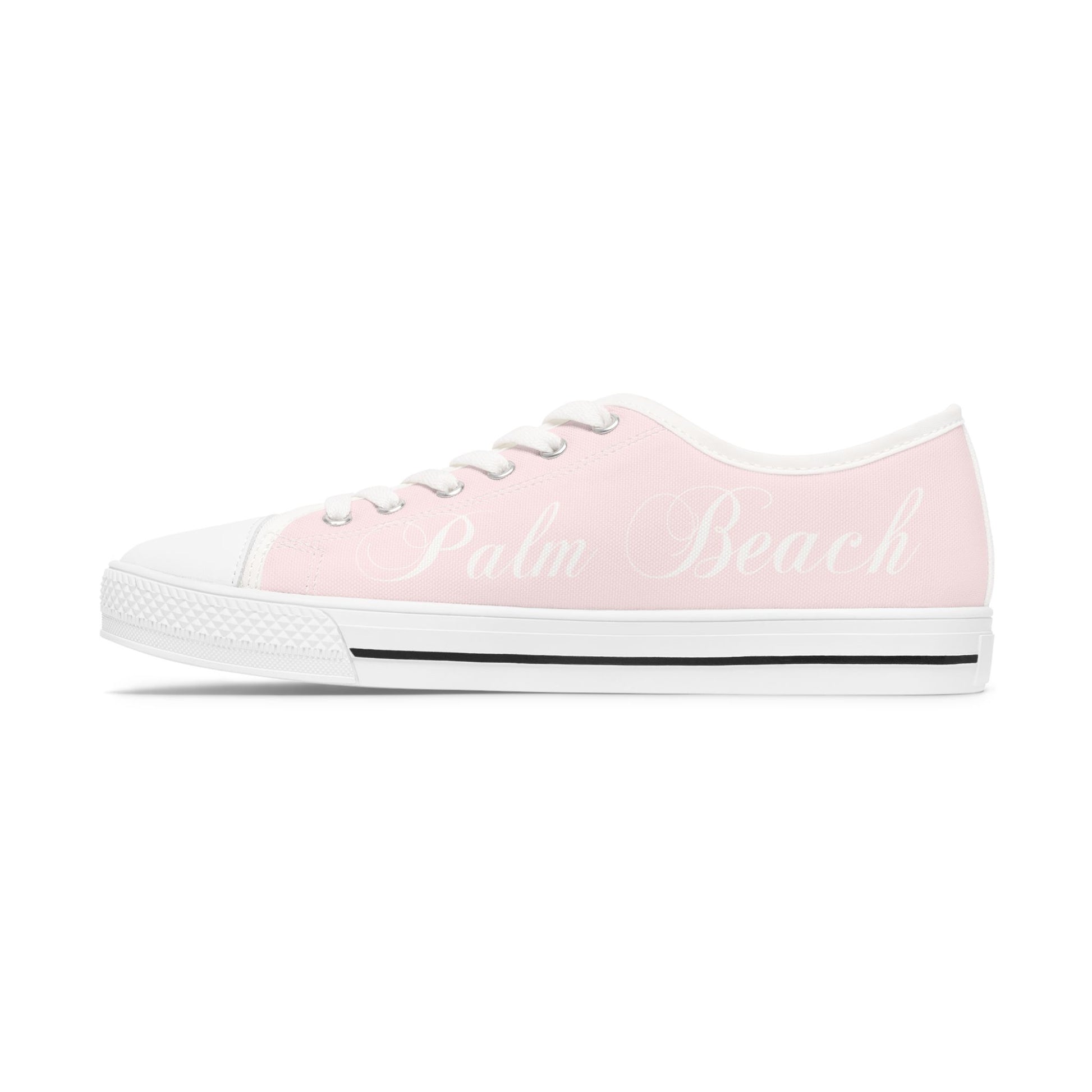 Custom Palm Beach Fabric Pink Low Top Sneakers - Stylish Comfort for Everyday, Casual Walks, Day Out, Gifts, Trendy Footwear