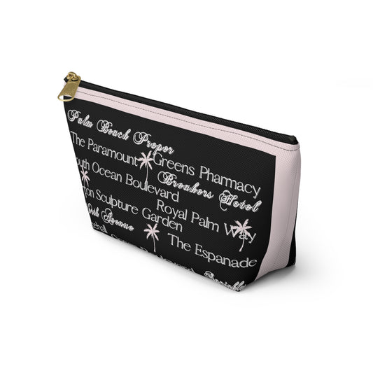 Accessory Pouch w T-bottom Palm Beach blk/pnk