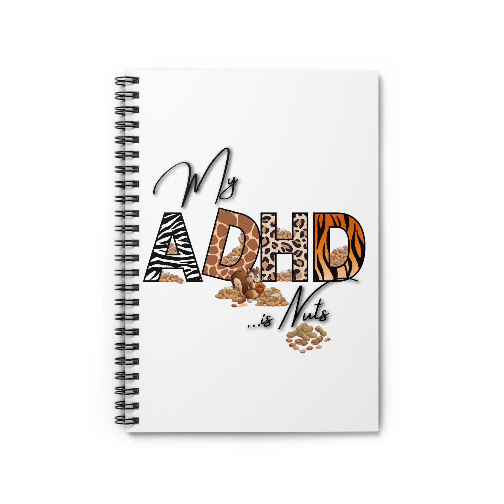 Spiral Notebook - My ADHD is Nuts, ADHD Journal, Mental Health Gift, Student School Supplies, Fun Notebook