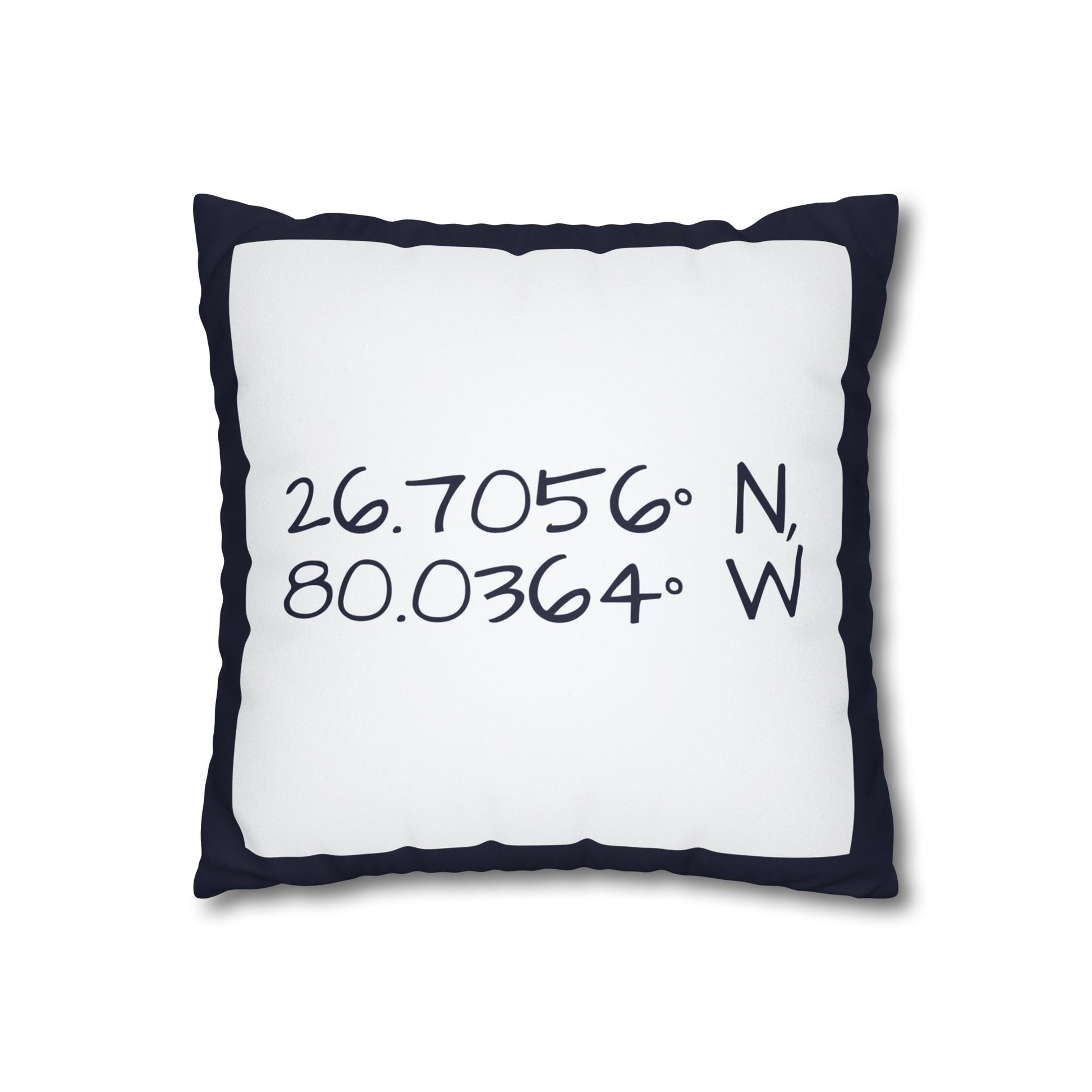 PB Proper White and Navy faux Suede pillow cover Double sided