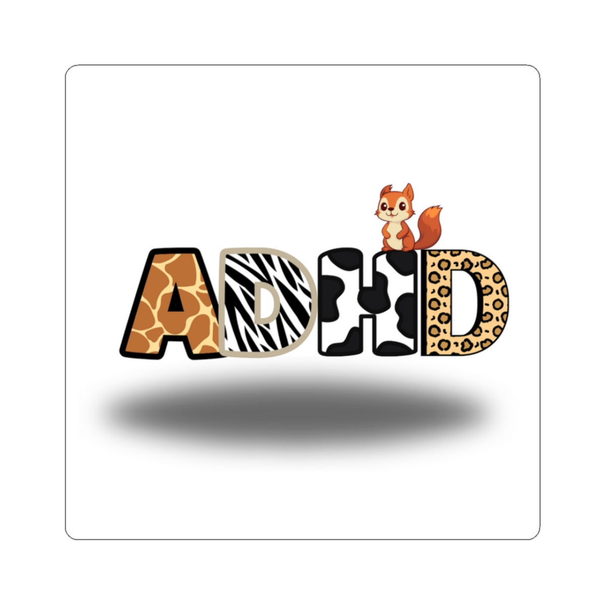 ADHD Animal Print Kiss-Cut Stickers, Fun ADHD Stickers for Teens, Cute Laptop Decor, Party Favors, Colorful Nightlife Accessories