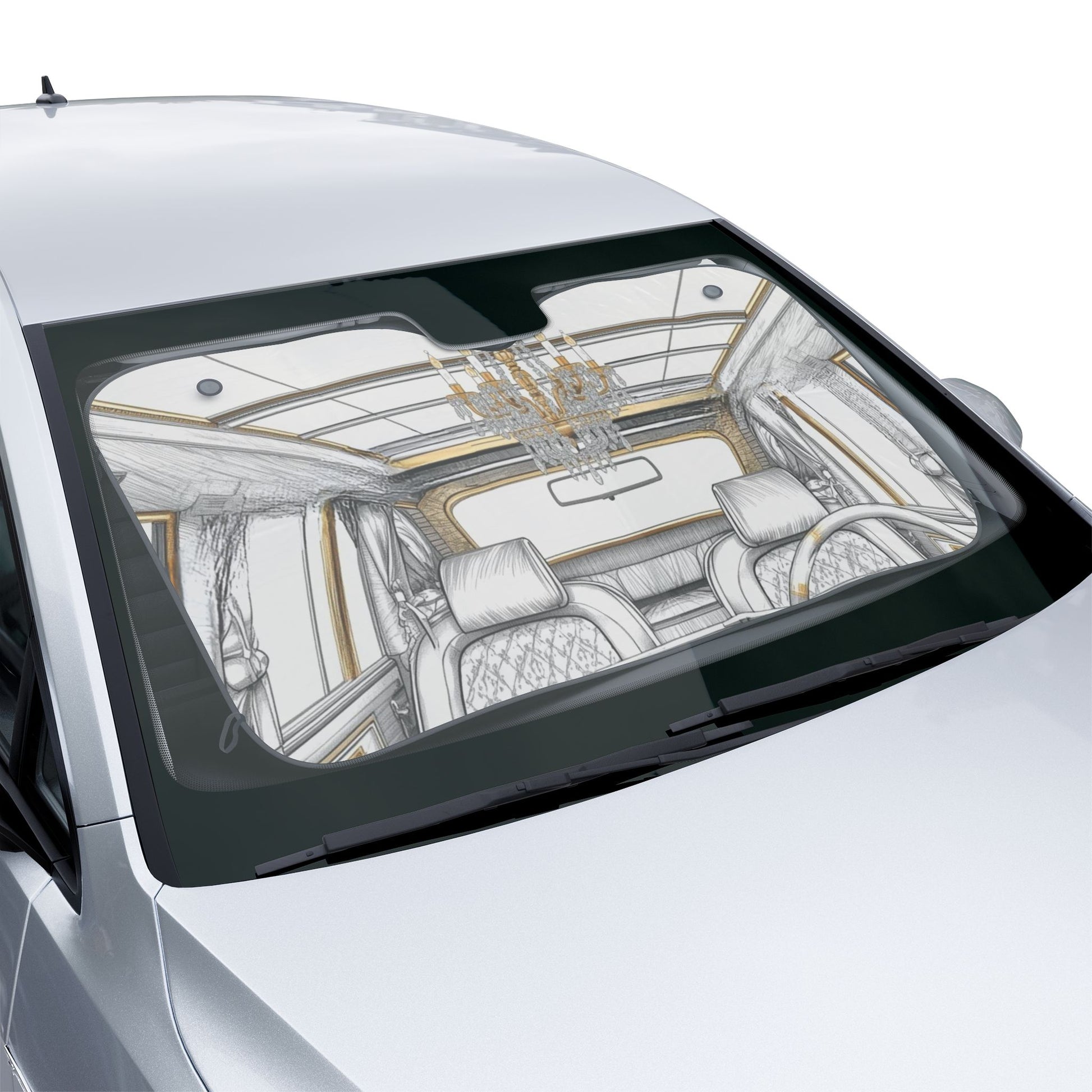 Chic Car Sun Shades with Elegant Chandelier Design, Auto Sun Protector, Stylish Vehicle Accessory, Dashboard Shade, Summer Gift Idea