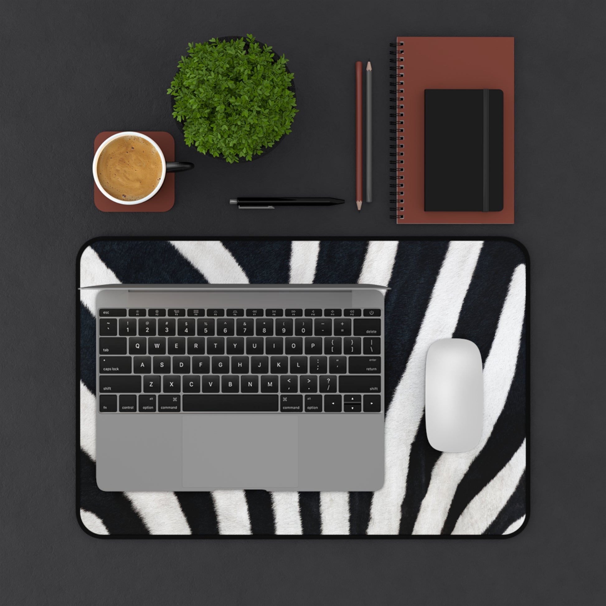 Zebra Print Desk Mat - Stylish Office Decor, Unique Computer Mouse Pad, Gift for Animal Lovers, Home Office Accessory, Modern Workspace