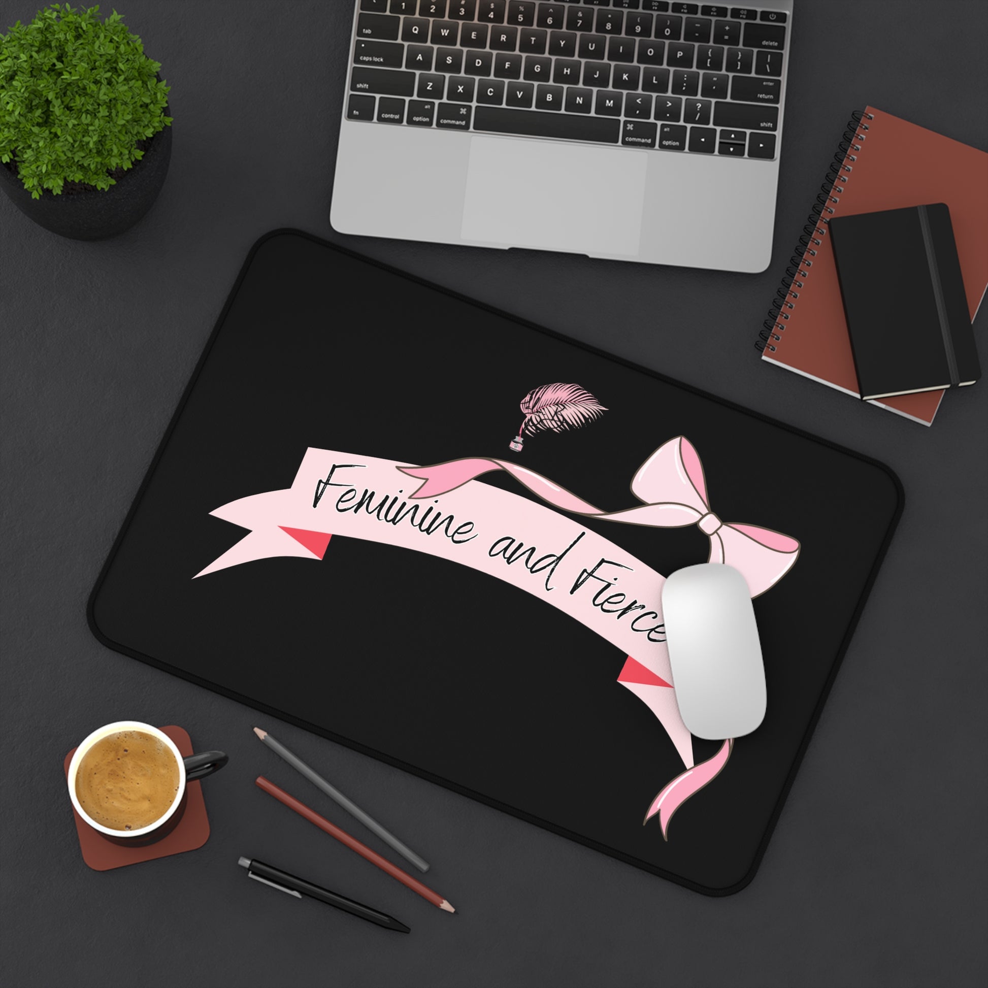 Feminine and Fierce Desk Mat - Stylish Office Decor, Gift for Her, Inspirational Workspace Accessory, Stylish Mouse Pad, Feminine Home [...]