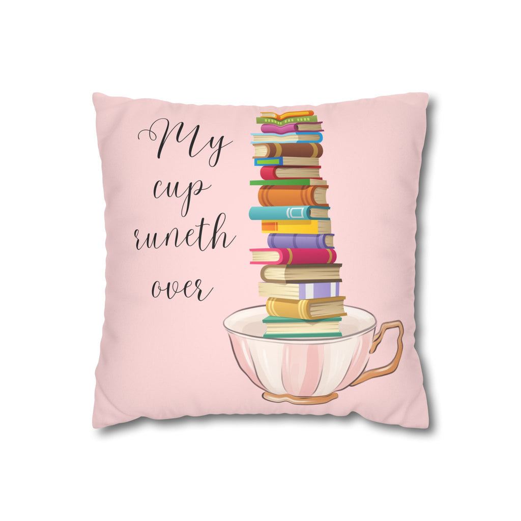 Books A Plenty!Faux Suede Square Pillow Case  Double sided two for one!