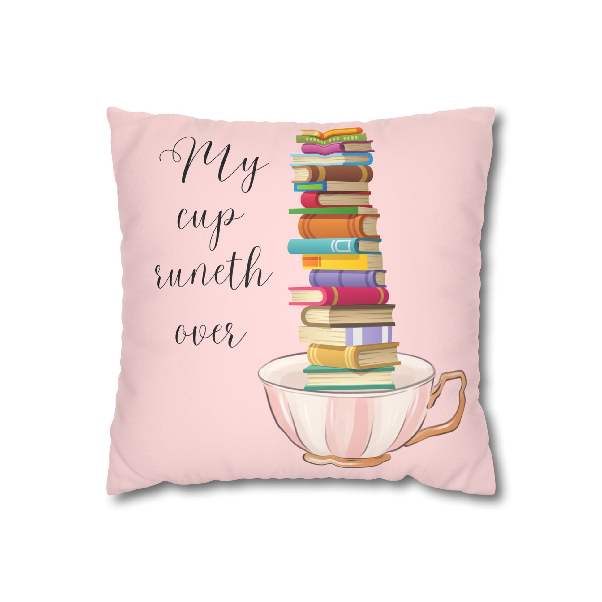 Books A Plenty!Faux Suede Square Pillow Case  Double sided two for one!
