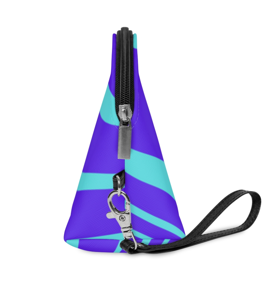 Makeup Bag Purple/aqua stripe