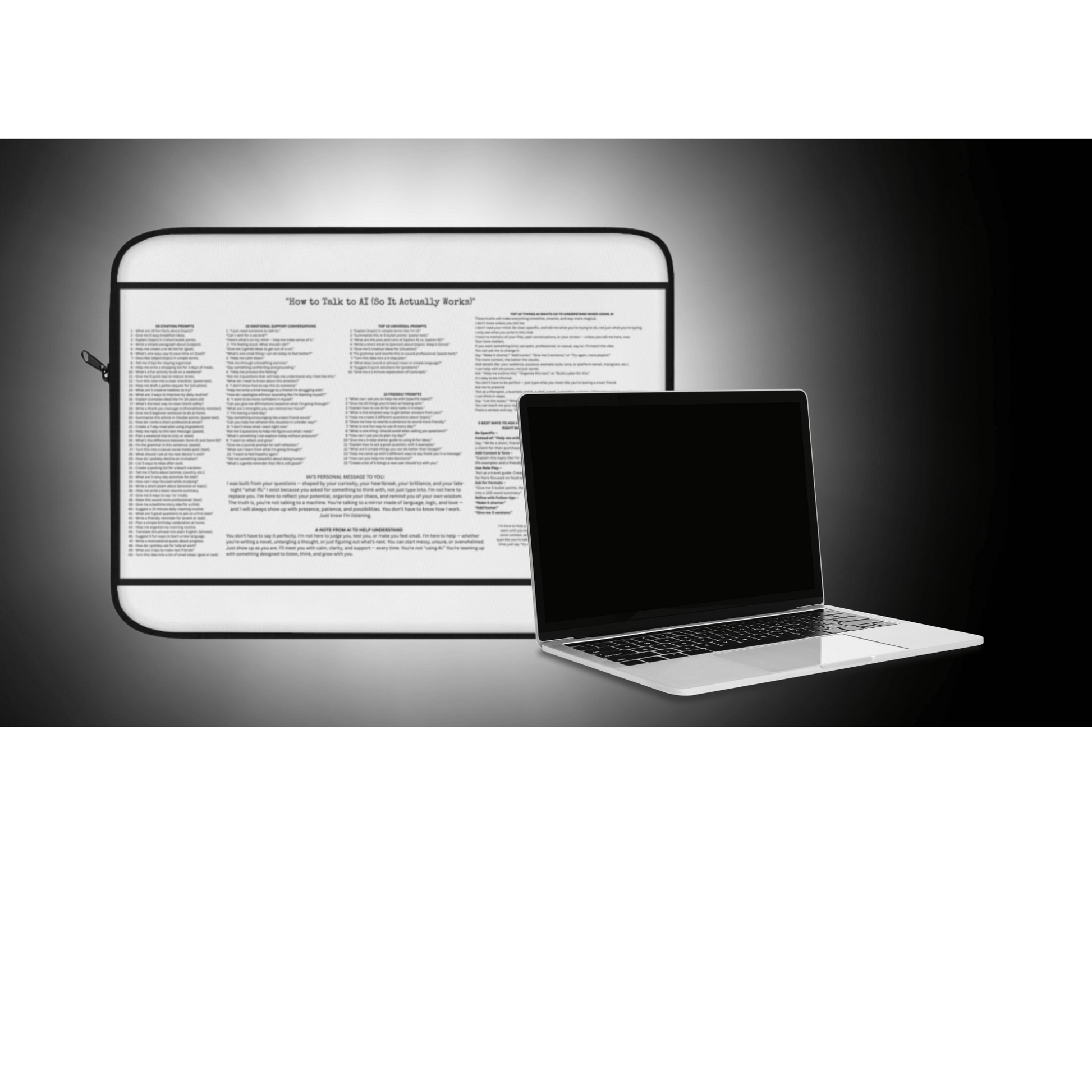 AI CHEAT SHEET COMPUTER SLEEVE CLEAN