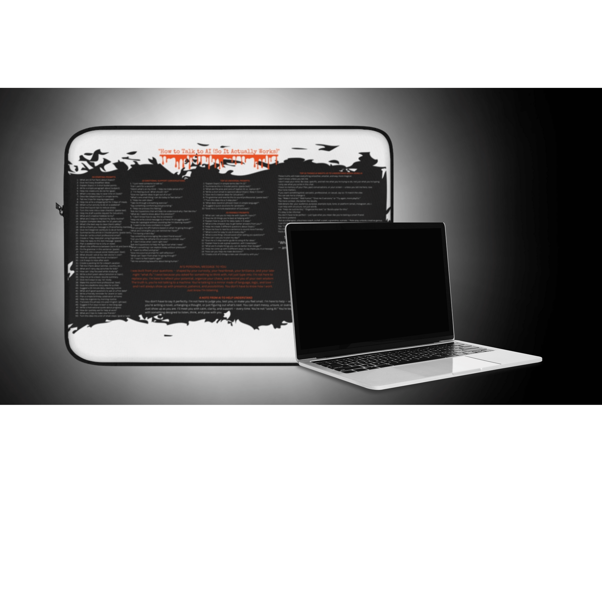 AI CHEAT SHEET COMPUTER SLEEVE CREATIVE