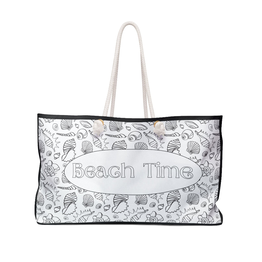 PBP Beach bag with 'Beach Time' text and sea-themed design on a white background - Colorable