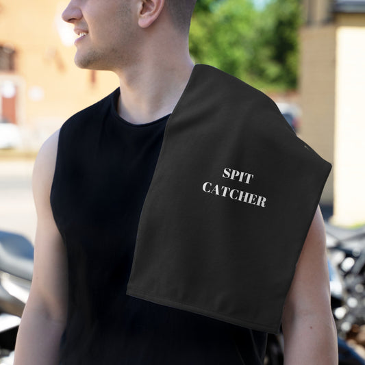 Dad wearing his PBP Survival Kit burp cloth over his shoulder