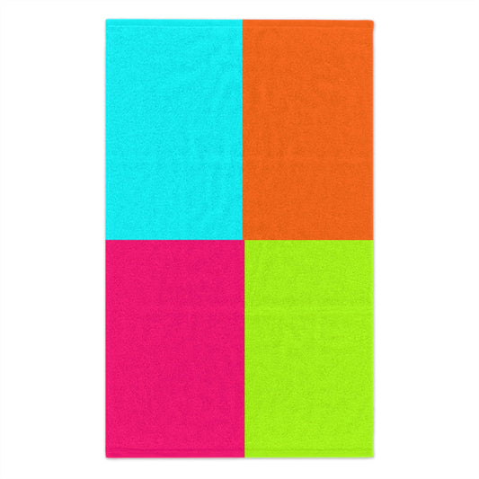 PBP Dad's Vibrant Burp Cloth with turquoise, orange, pink, and green sections on a white background