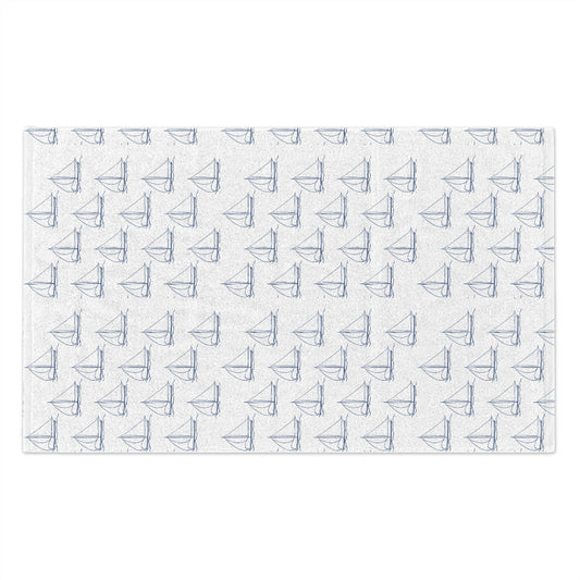 PBP Nautical burp cloth with sailboat design on a white background